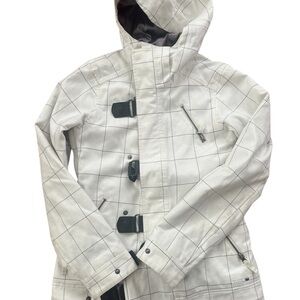Burton Women's White Plaid Ski Jacket